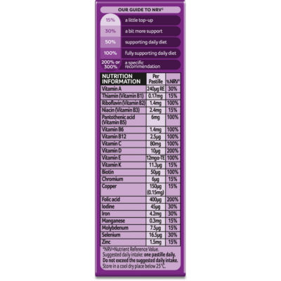 Woman Multivitamins & Multiminerals Raspberry Flavour 30 Pastilles thumbnail 4