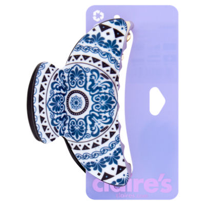 Denim Print Hair Claw
