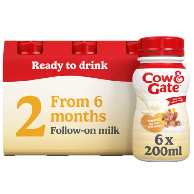 2 Follow On Baby Milk Liquid Formula, Ready to Drink, 6-12 Months, 6x200 ml