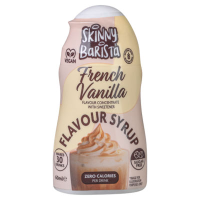 The Skinny Food Co. Shots Barista French Vanilla Flavour Syrup Concentrate with Sweetener 60ml