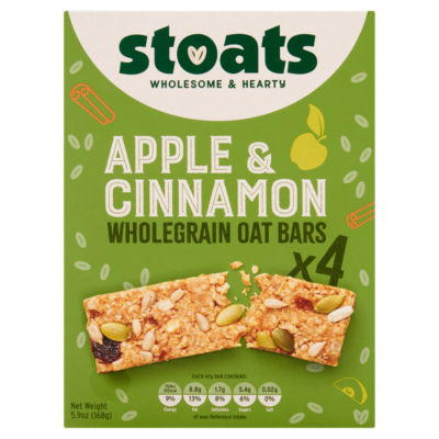 Apple & Cinnamon Wholegrain Oat Bars 4 x 42g (168g)