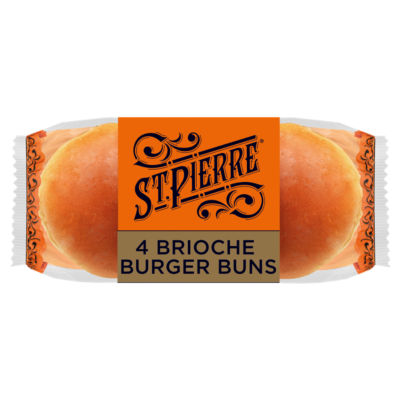 St Pierre 4 Sliced Brioche Burger Buns