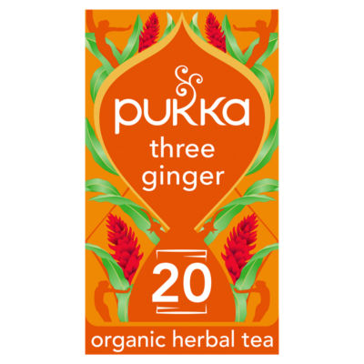 Pukka Organic Three Ginger Tea x20 Home-Compostable Herbal Tea Bags