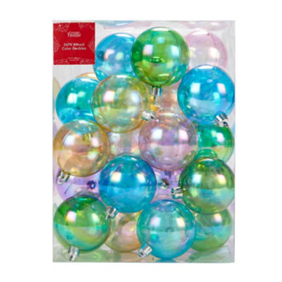 Multi-Coloured Baubles - 36 Pack