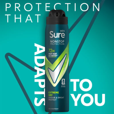 Sure Men Nonstop Protection Anti-Perspirant Aerosol Extreme Dry 250ml thumbnail 3