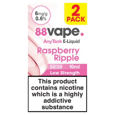 88Vape AnyTank E-Liquid Raspberry Ripple 50/50 2 x 10ml