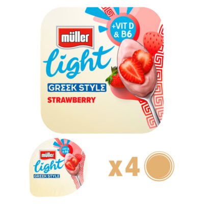 Light Greek Style Strawberry Yogurt 4 x 115g thumbnail 2