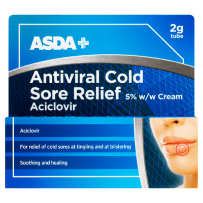 Antiviral Cold Sore Relief 5% w/w Cream Tube 2g thumbnail 2