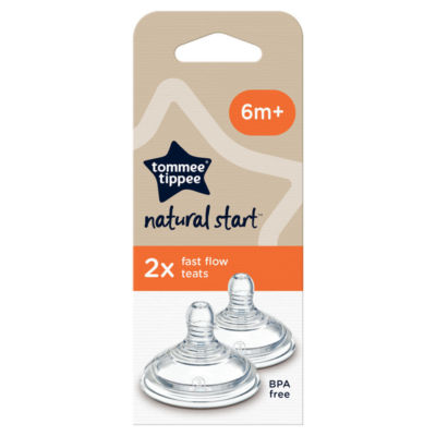 2x Natural Start Baby Bottle Teats, Breast-like Shape, 6+ Months thumbnail 2