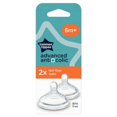 2x Advanced Anti-Colic Bottle Teats, Fast Flow, Breast-Like, 6m+ thumbnail 2