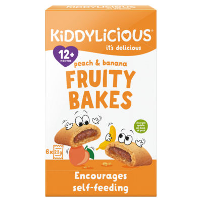 Kiddylicious Peach & Banana Fruity Bakes Baby Snacks Multi
