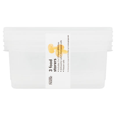 1L Plastic Food Storers 3pk