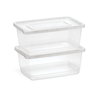 2L Plastic Food Storers 2pk