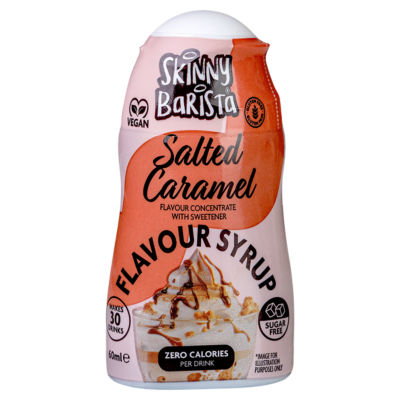 Barista Shots Salted Caramel Flavour Syrup Concentrate with Sweetener 60ml