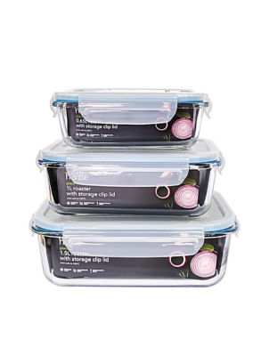 Glass Roaster With Clip Lid 3 Pack thumbnail 2