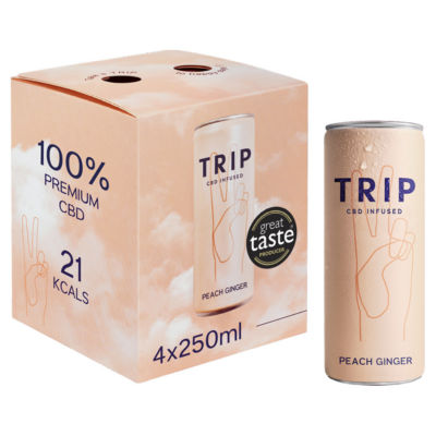 CBD Infused Peach Ginger Soft Drink Multipack 4 x 250ml thumbnail 2
