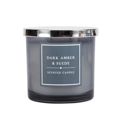 Classic Dark Amber and Suede  Double Wick Candle
