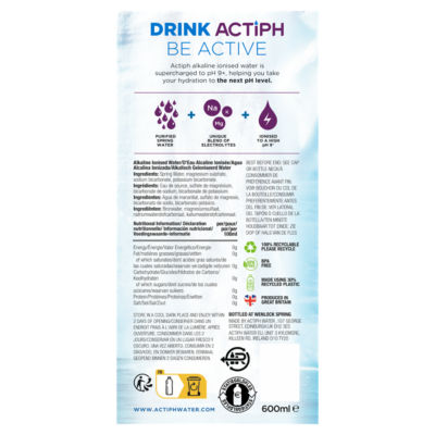 Alkaline Ionised Water 600ml thumbnail 3
