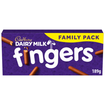 Dairy Milk Fingers Milk Chocolate Covered Biscuits 189g thumbnail 2