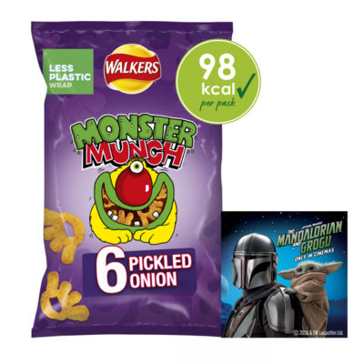 Monster Munch Pickled Onion Multipack Snacks Crisps 6x20g thumbnail 2
