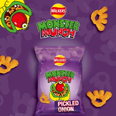 Monster Munch Pickled Onion Multipack Snacks Crisps 6x20g thumbnail 3