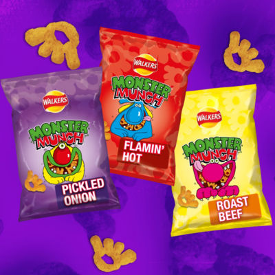 Monster Munch Pickled Onion Multipack Snacks Crisps 6x20g thumbnail 4