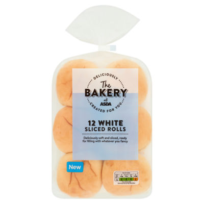 The Bakery 12 White Sliced Rolls