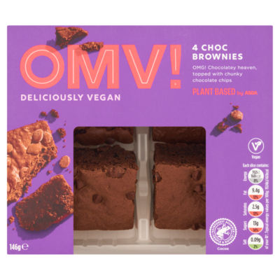 Plant Based OMV! 4 Choc Brownies 146g thumbnail 2
