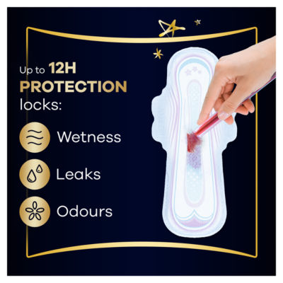 Ultra Sanitary Towels Heavy Flow Night (Size 5) Wings 14 Pads thumbnail 4