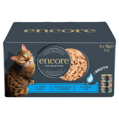 Natural Wet Cat Food Fish Selection Broth 8 x 70g Tins thumbnail 2