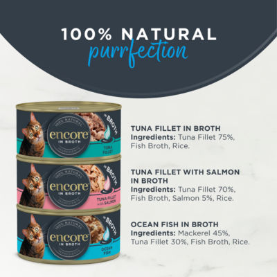 Natural Wet Cat Food Fish Selection Broth 8 x 70g Tins thumbnail 3