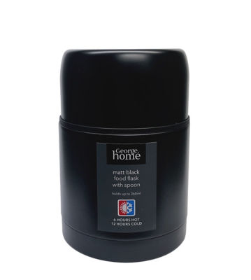 Black Food Flask With Spoon thumbnail 2