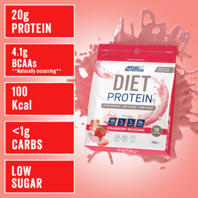 Strawberry Milkshake Diet Protein 450g thumbnail 3