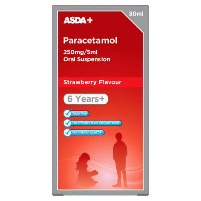 Paracetamol 250mg/5ml Strawberry Flavour Oral Suspension 6 Years+ 80ml thumbnail 2