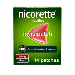 Nicorette Step 1 invisi 25mg Patch, 14 Nicotine Patches (Stop Smoking Aid)