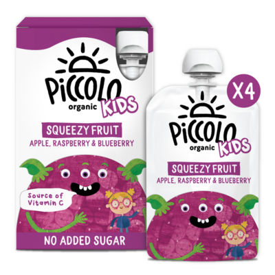 Organic Kids Squeezy Fruit Apple, Raspberry & Blueberry 4 x 90g (360g)