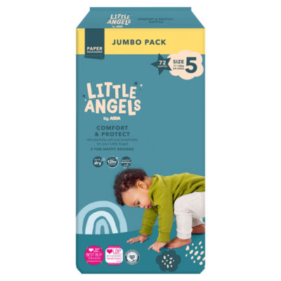 Little Angels by  Comfort & Protect Size 5 11-16kg 24-35lbs 72 Nappies thumbnail 2