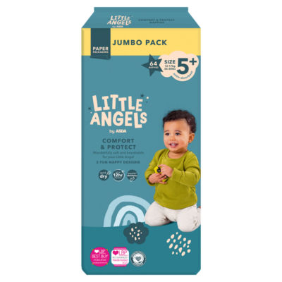 Little Angels by  Comfort & Protect Size 5+ 12-17kg 26-38lbs 64 Nappies thumbnail 2