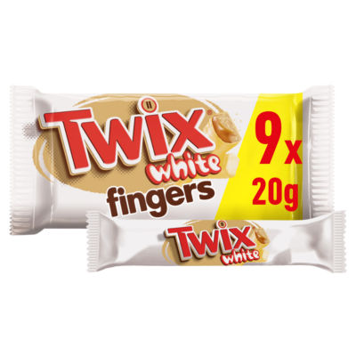 Caramel & White Chocolate Fingers Biscuit Snack Bars Multipack 9x20g thumbnail 2