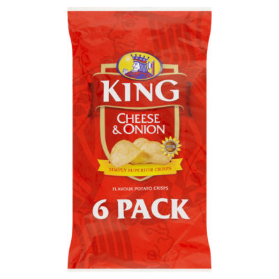 Cheese & Onion Flavour Potato Crisps 6 x 25g