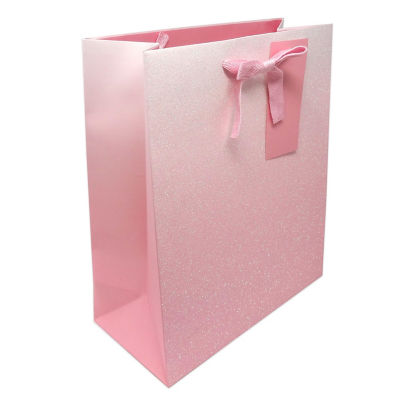 Large Pink Glitter Ombré Gift Bag
