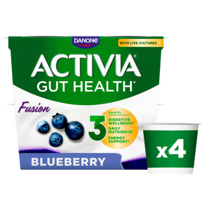 Fusions Blueberry Acai Gut Health Fruit Yoghurt Multipack 4x120g