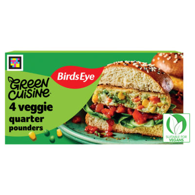 4 Green Cuisine Vegetarian Veggie Quarter Pounder Burgers 454g thumbnail 2