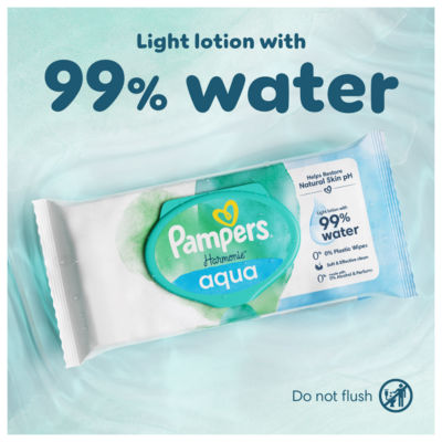 Harmonie Aqua Baby Wipes Plastic Free1 Pack = 48 Baby Wet Wipe thumbnail 3