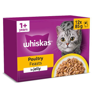 1+ POULTRY Feasts Wet Cat Food Pouches in Jelly 12 x 85g