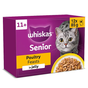 Senior 11+ POULTRY Feasts Wet Cat Food Pouches in Jelly 12 x 85g thumbnail 2