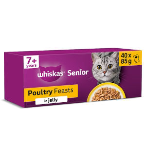 Whiskas 7+ Senior Wet Cat Food Poultry Feasts in Jelly