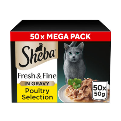 Fresh & Fine&nbsp;Adult Wet Cat Food Poultry In Gravy 50 x 50g Pouches thumbnail 2