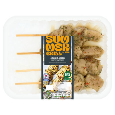 SUMMER GRILL by ASDA Flavourful Garlic & Herb Chicken Kebab 280g