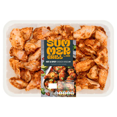 SUMMER GRILL by ASDA Sizzlin' Hot & Spicy Chicken Wings 1.4kg